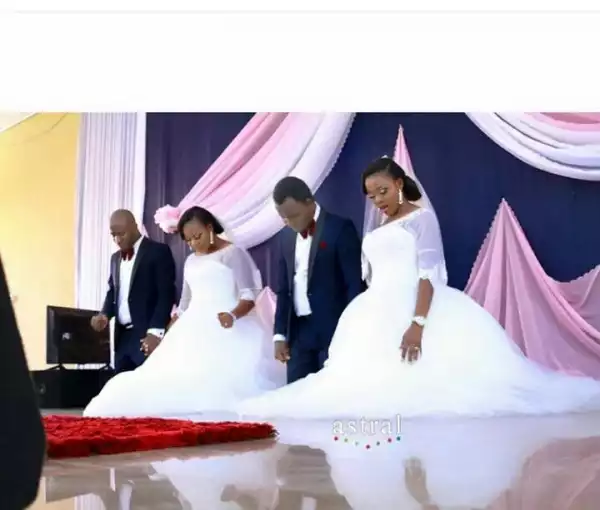 Aww! Gorgeous Nigerian twins get married on the same day